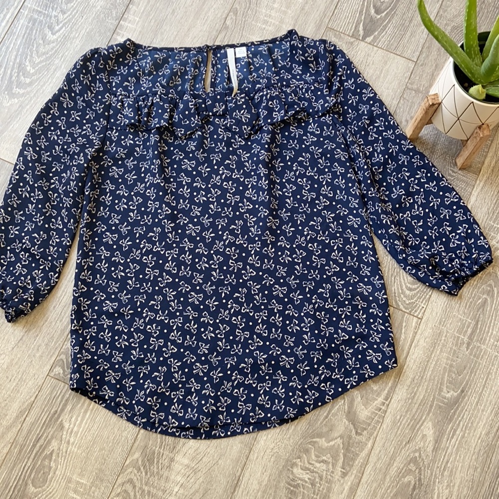 🌷LC Lauren Conrad 3/4 Sleeve Bow Top